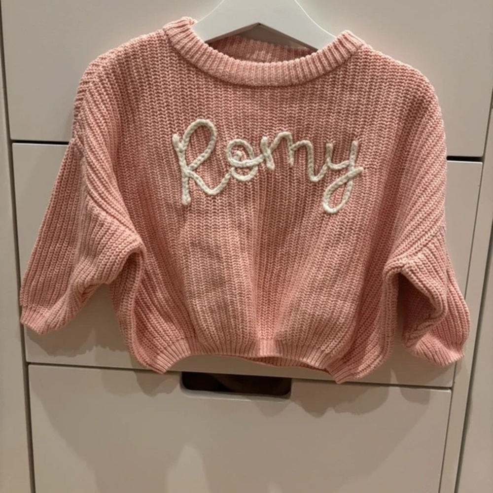 Romy Blush Pink Crew Neck Sweater